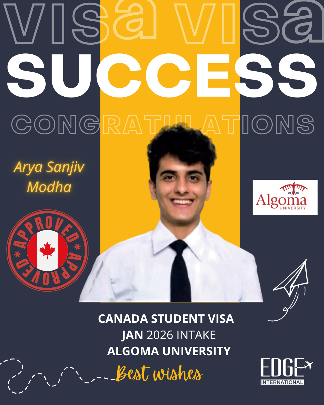 Arya Sanjiv Modha - Student Visa - Jan 2026 Intake - Algoma University