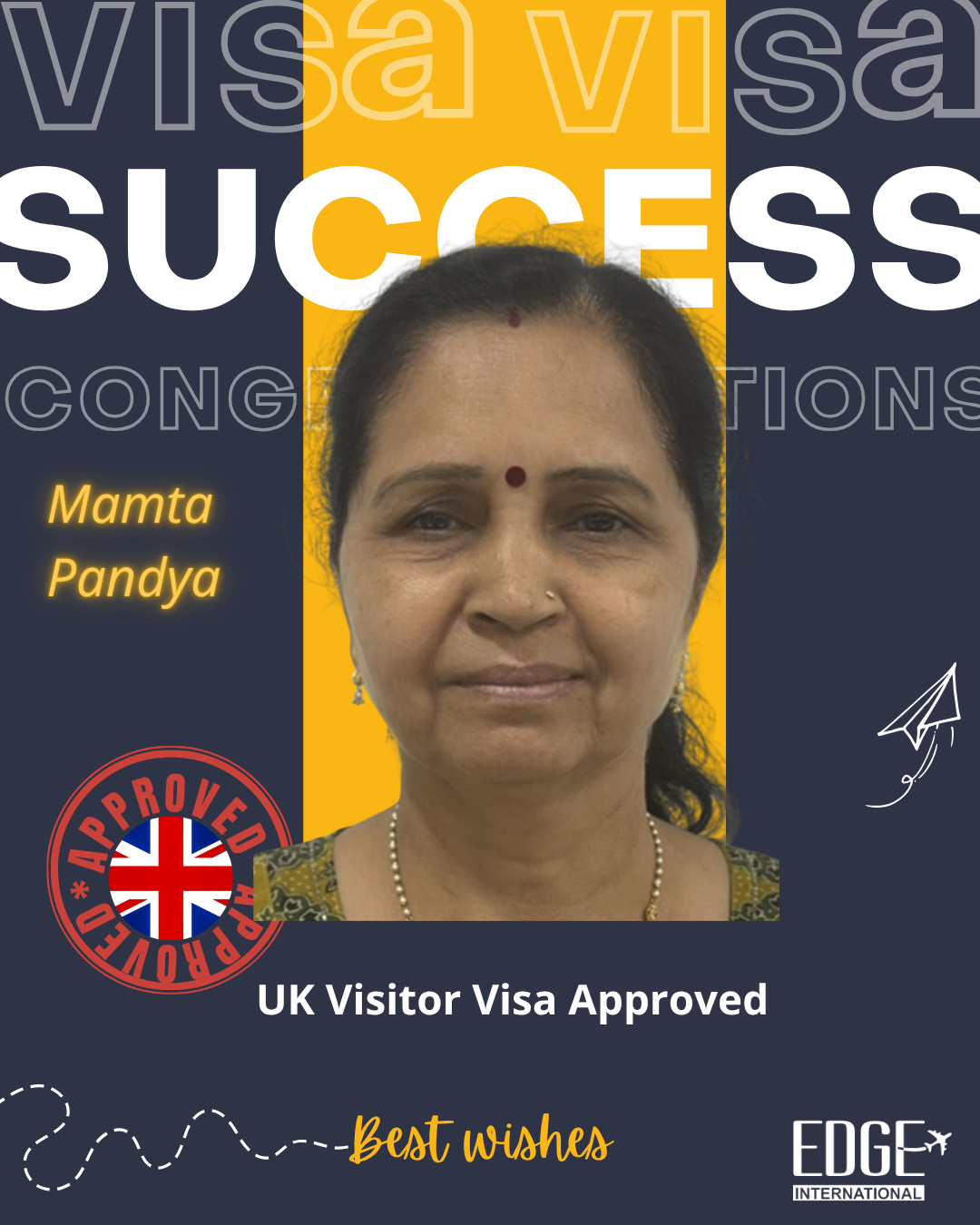 Mamta Pandya - Visitor Visa Approved