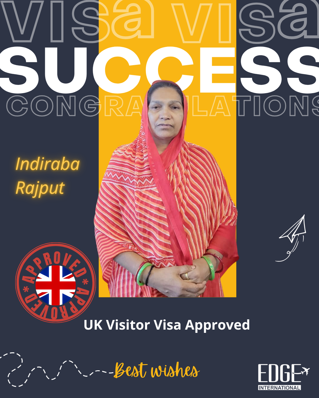 Indiraba Rajput - Visitor Visa Approved