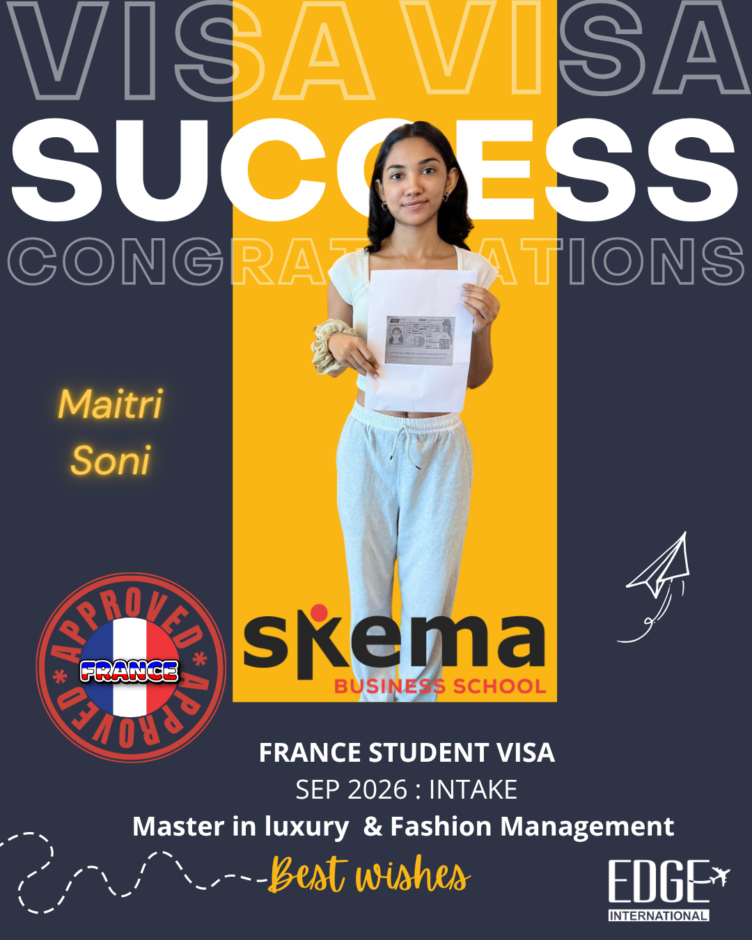 Maitri Soni - Student Visa - Sep 2026 Intake - Master in Luxury & Fashion Management