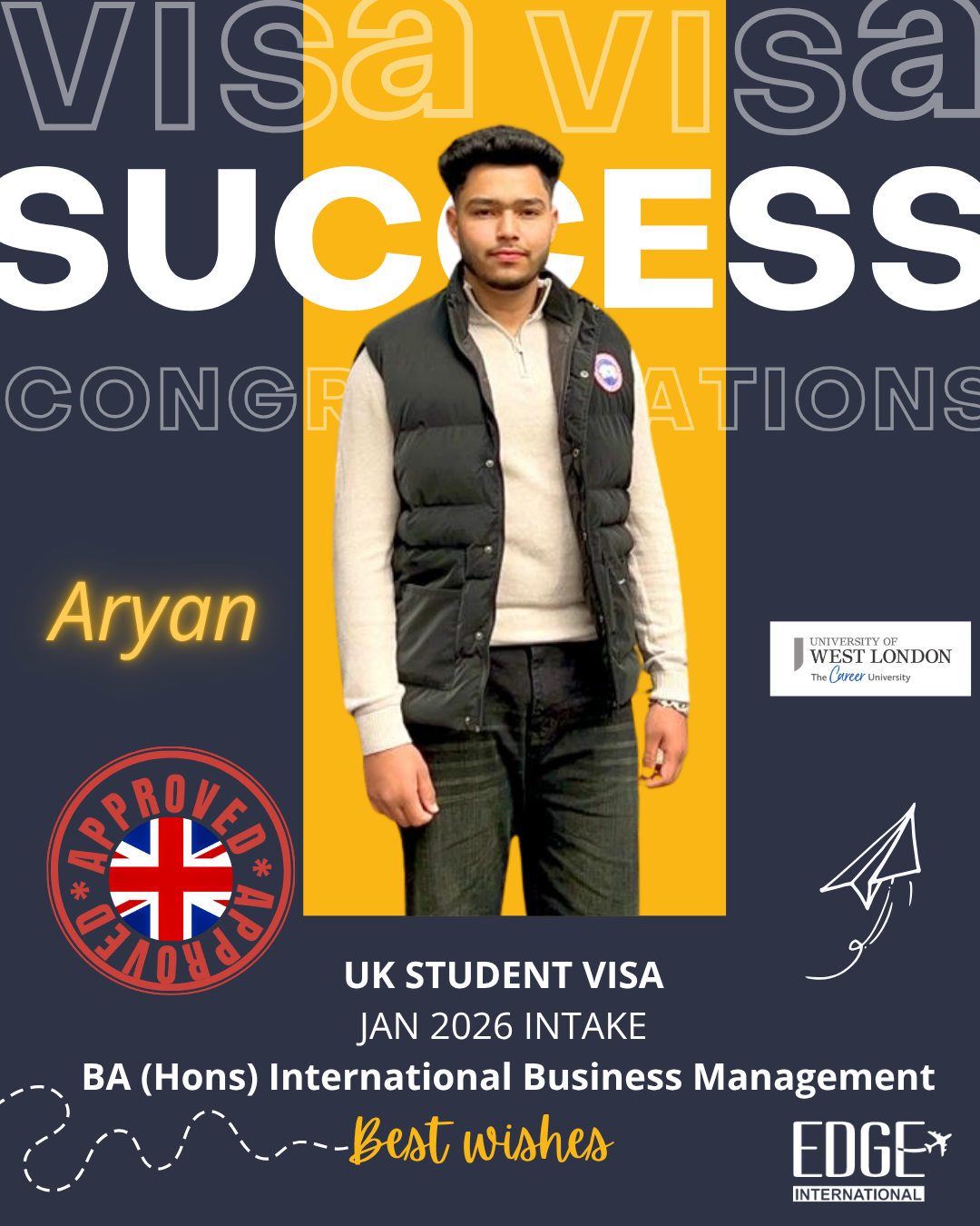 Aryan - Student Visa - Jan 2026 Intake - BA (Hons) International Business Management