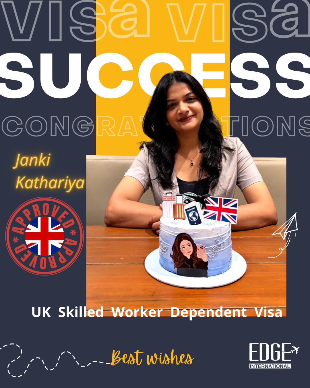 Janki Kathariya - Skilled Worker Dependant Visa Approved