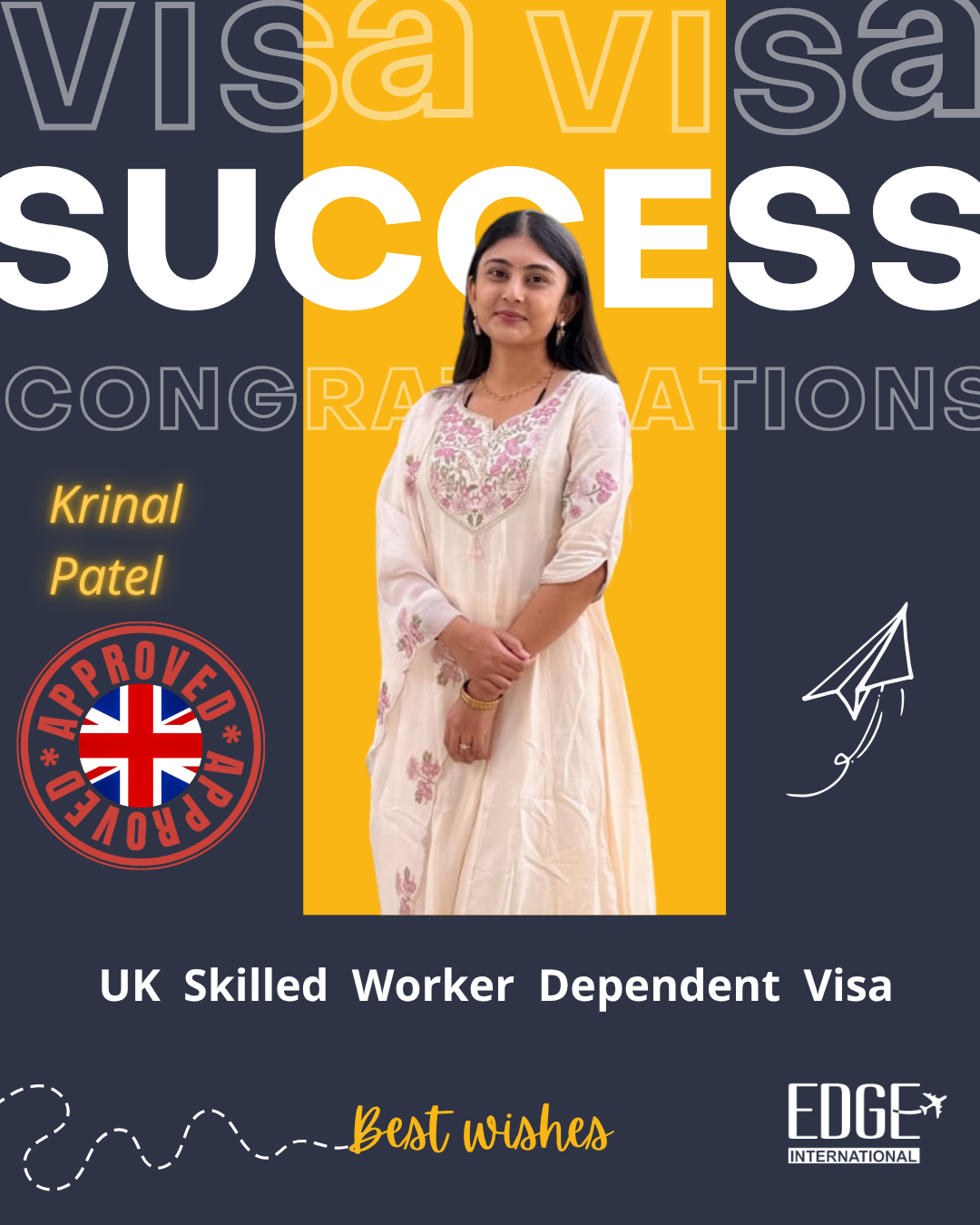 Krinal Patel - Skilled Worker Dependant Visa Approved