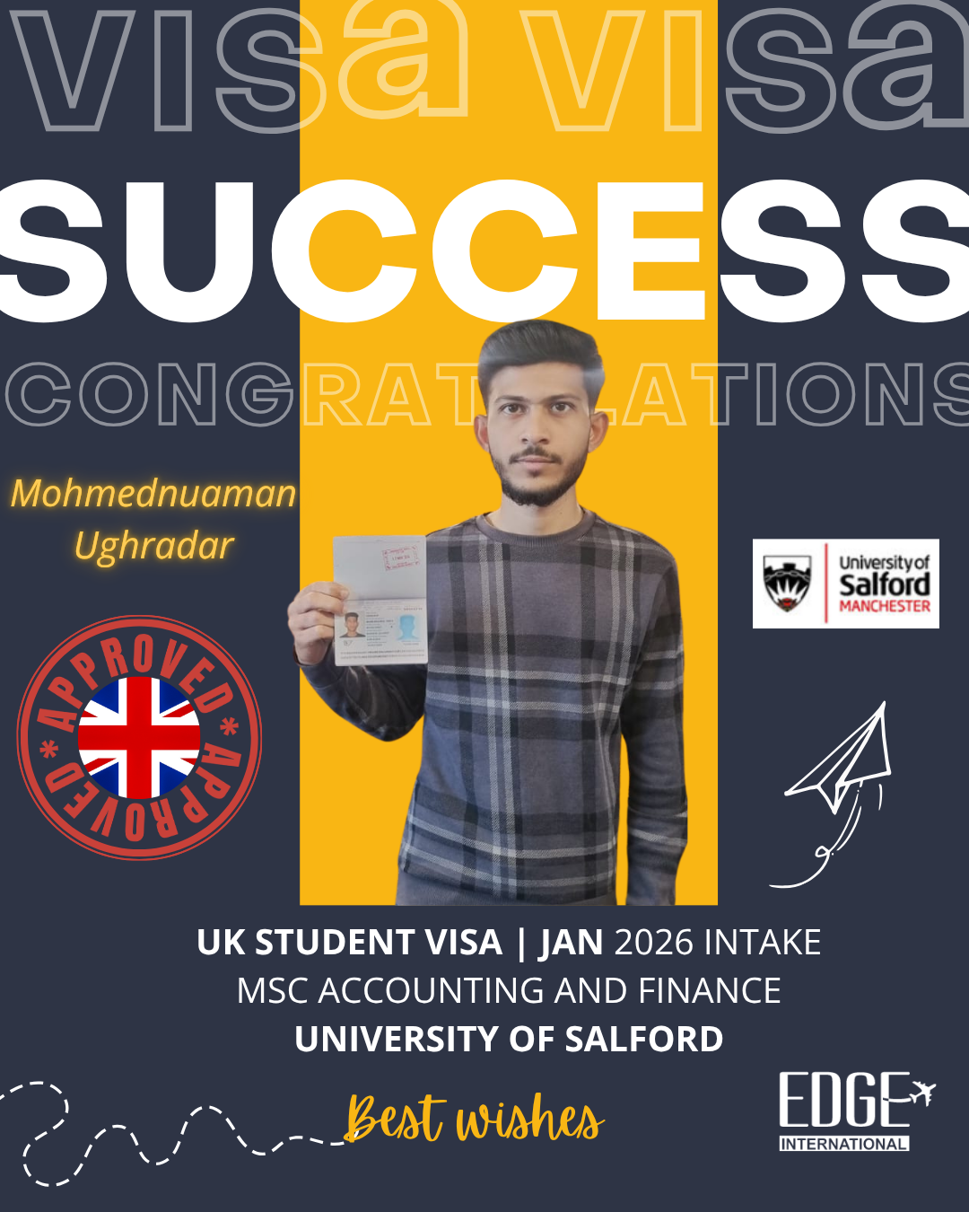 Mohmednuaman Ughradar - Student Visa - Jan 2026 Intake - MSc Accounting and Finance - University of Salford