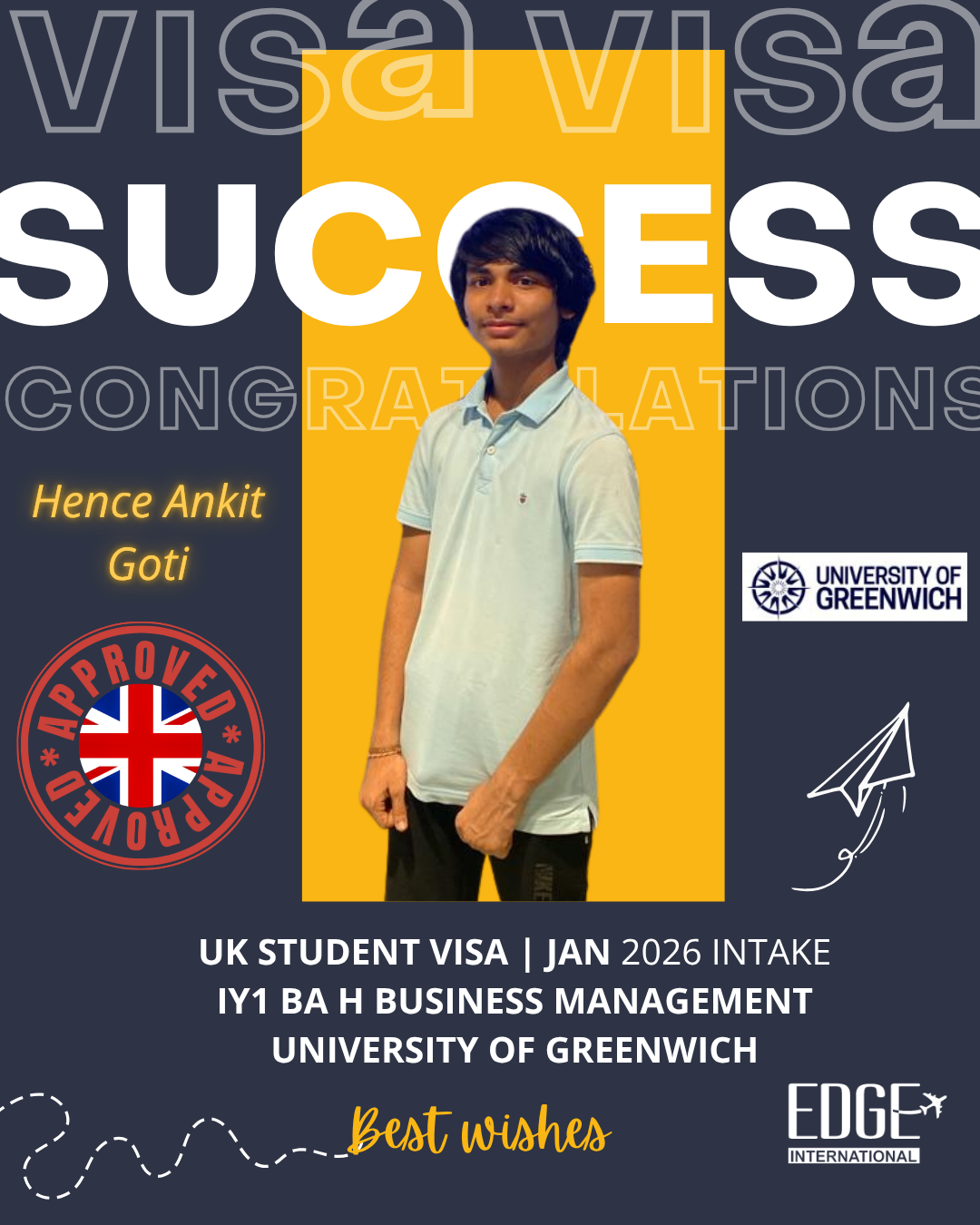 Ankit Goti - Student Visa - Jan 2026 Intake - IY1 BA (Hons) Business Management - University of Greenwich