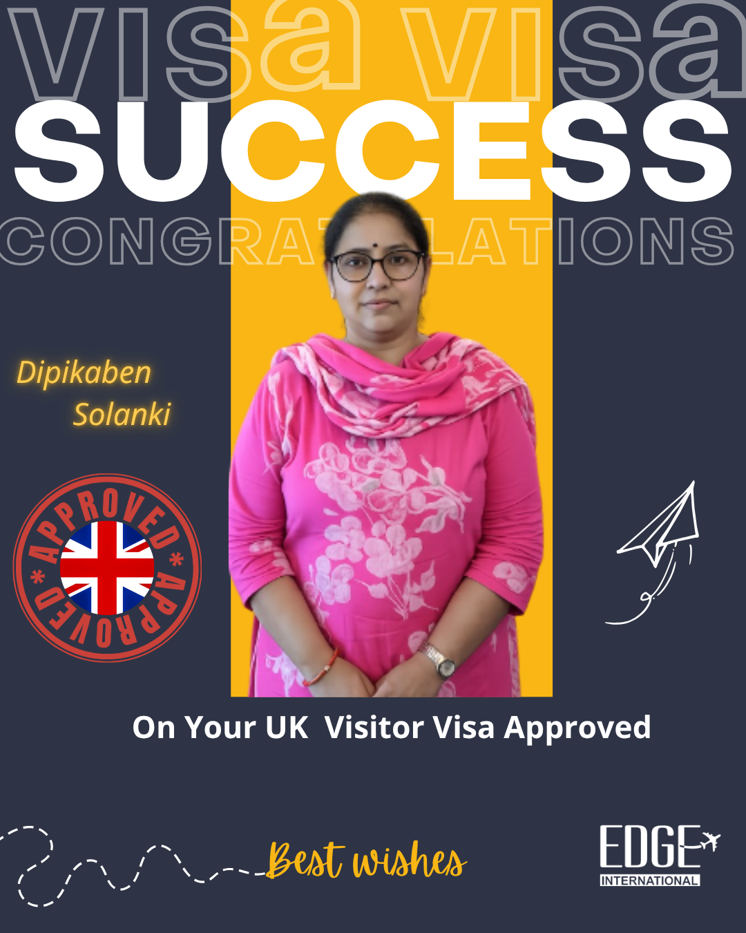 Dipikaben Solanki - Visitor Visa Approved