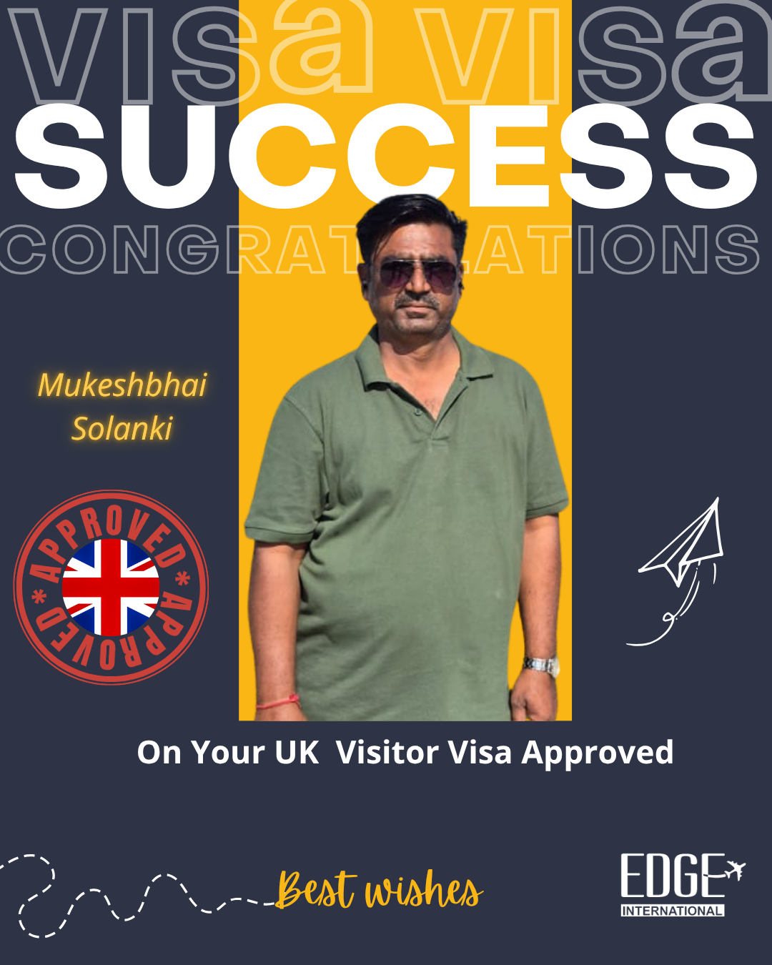Mukeshbhai Solanki - Visitor Visa Approved