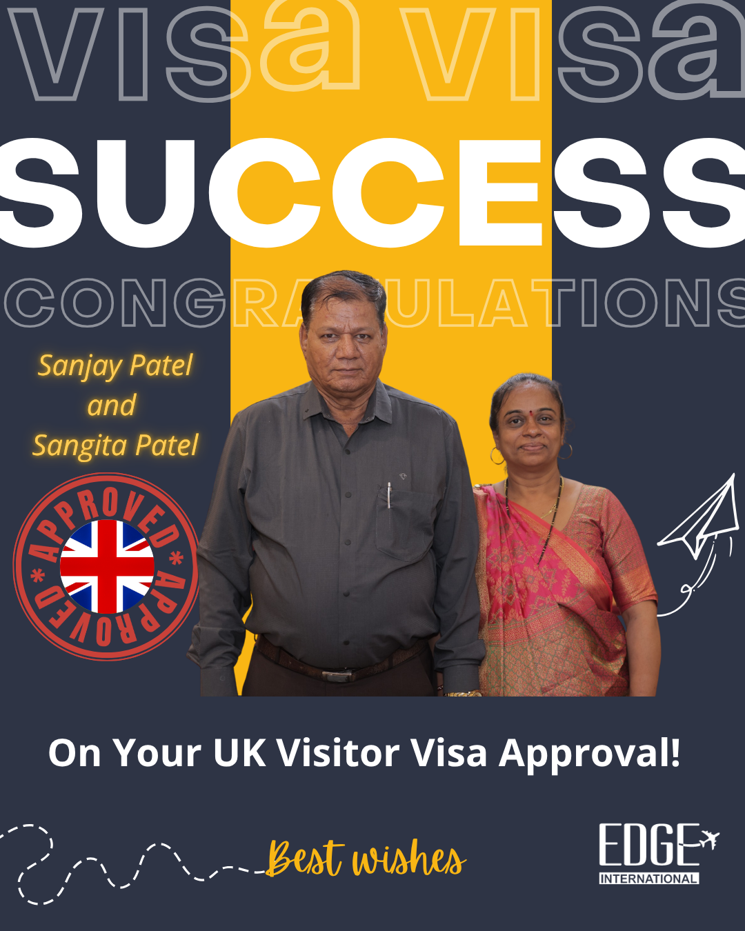 Sanjay Patel and Sangita Patel - Visitor Visa Approval