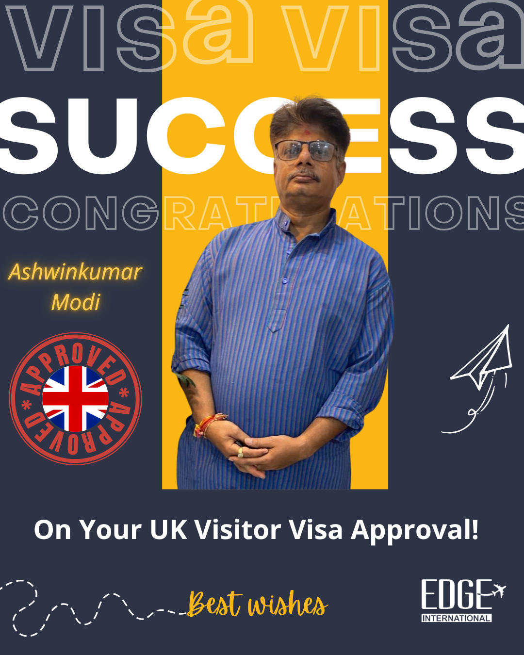 Ashwinkumar Modi - Visitor Visa Approval