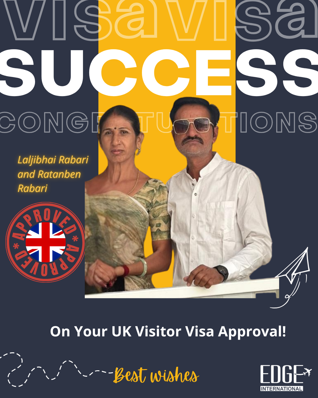 Laljibhai Rabari and Ratanben Rabari - Visitor Visa Approval