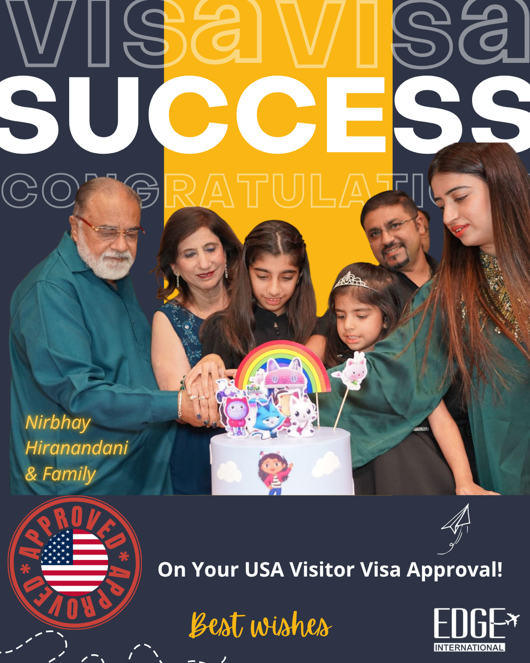 Nirbhay Hiranandani & Family - Visitor Visa Approval