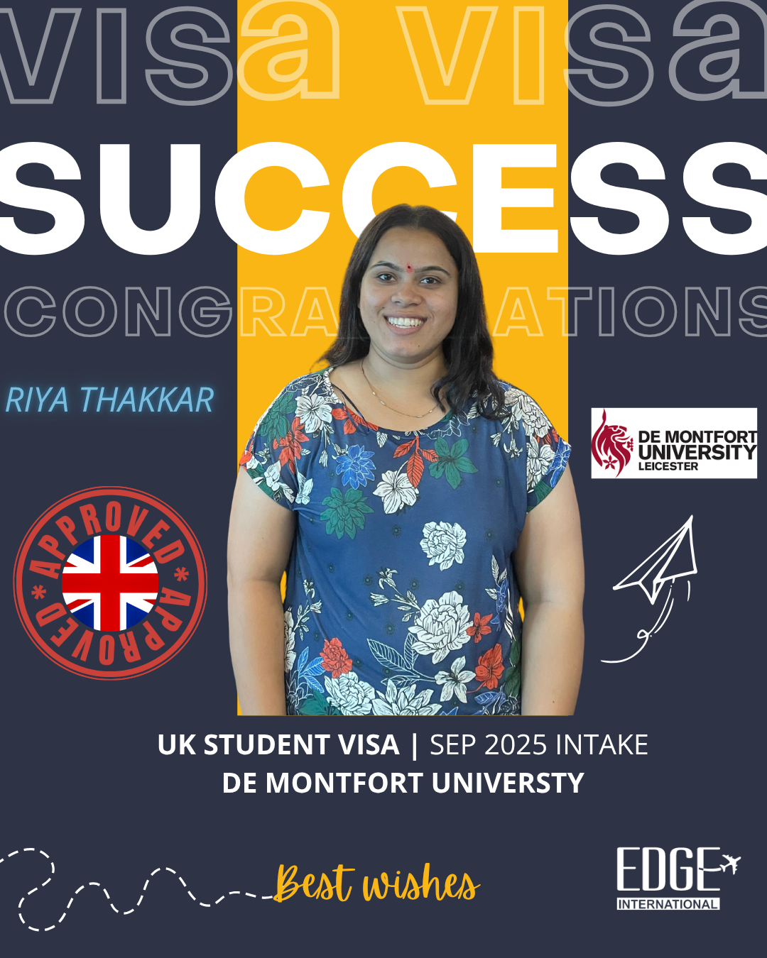 Riya Thakkar - Student Visa - Sep 2025 Intake - De Montfort University